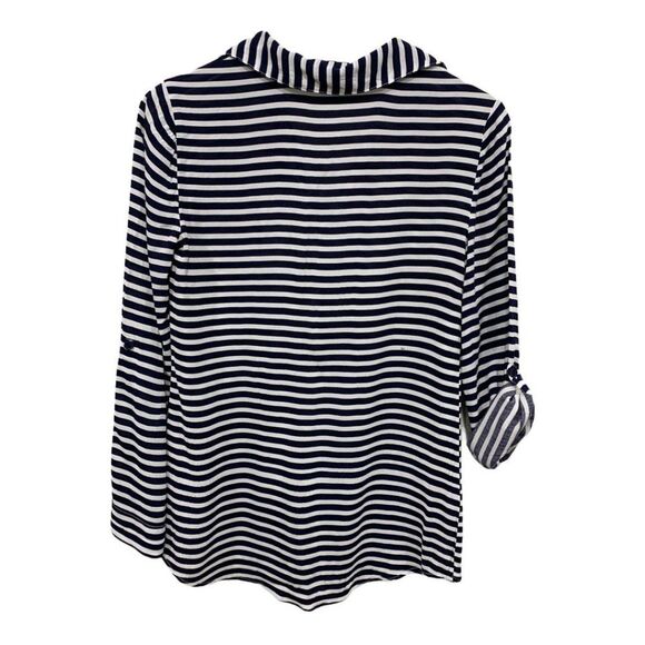 Splendid Striped Popover Blouse Top V-neck XS - Picture 3 of 4